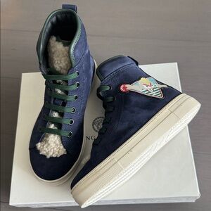 Fendi Kids Blue High Top Sneakers IT 31 / US 13 New Authentic